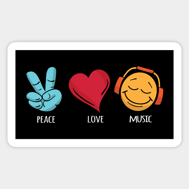 Peace Love Music Peace Love Music Sticker TeePublic